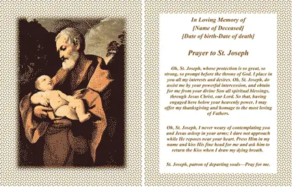 St Joseph Funeral Card (2 per page)