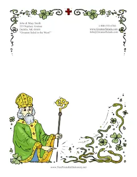 St Patrick Snakes stationery design