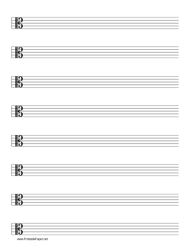 Printable Staff-Alto Clef Music Paper