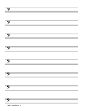 Printable Staff-Bass Clef Music Paper