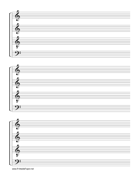 Printable Staff-SATB Vocal Score Music Paper