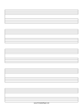 Printable Staff and Tablature Music Paper