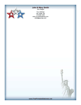 Stars Liberty stationery design