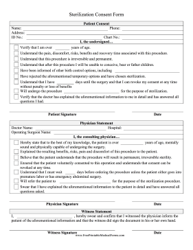 Sterilization Consent Form