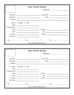 Stock Transfer Receipt