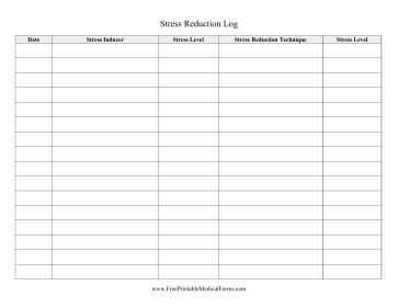 Stress Reduction Log