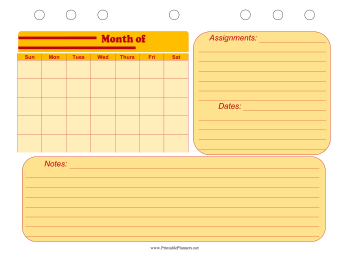 Student Planner — Calendar with Notes