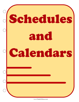 Student Planner — Schedules (cover page)