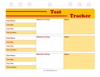 Student Planner — Test Tracker