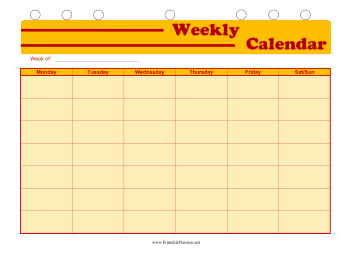 Student Planner — Weekly Calendar