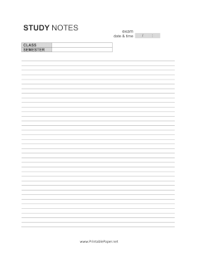 Printable Study Notes