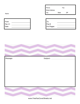 Stylish Chevron fax cover sheet