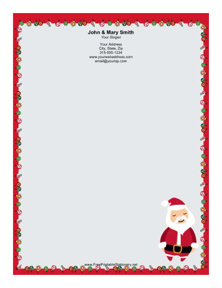 Stylized Santa stationery design