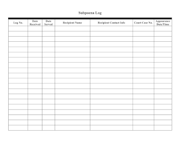 Subpoena Log