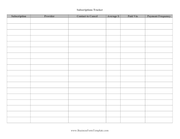 Subscriptions Tracker