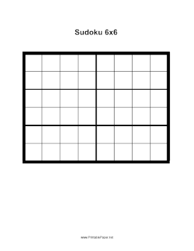 Printable Sudoku Grid 6x7