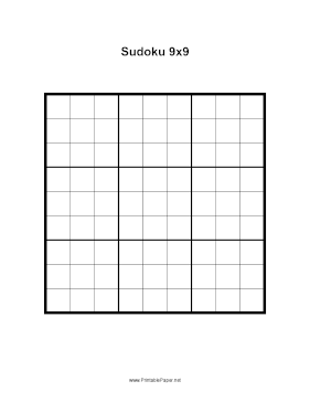 Printable Sudoku Grid 9x10