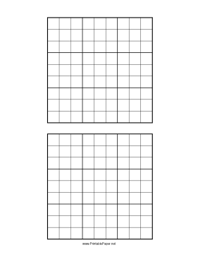 Printable Sudoku grid