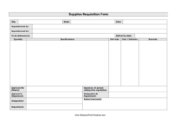 Supplies Requisition Form