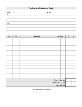 Tax Invoice Statement Book