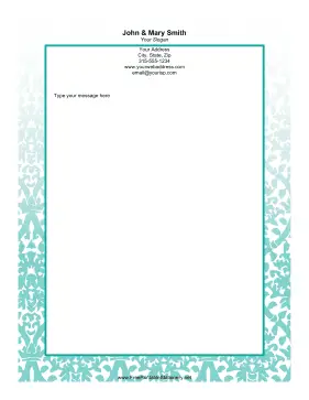 Teal Vine stationery design