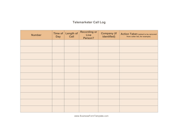 Telemarketer Call Log