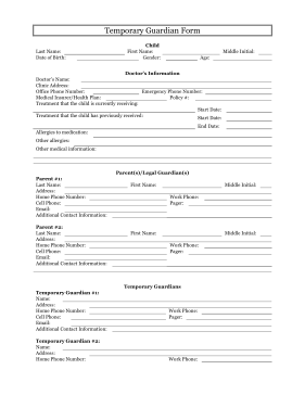 Temporary Guardianship Form