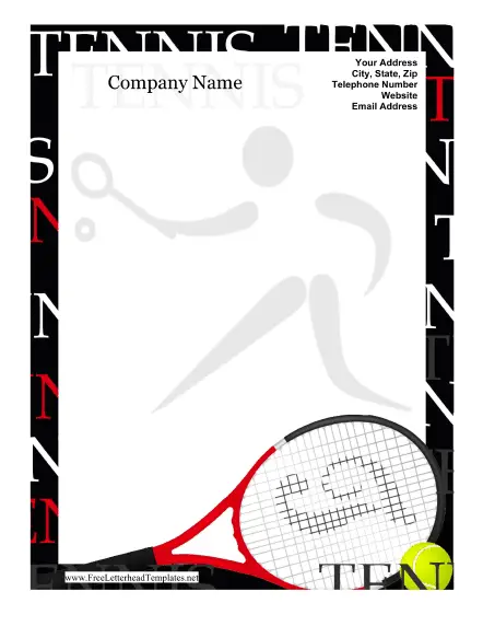 Tennis Letterhead