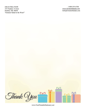 Thank You Stationery Gift stationery design