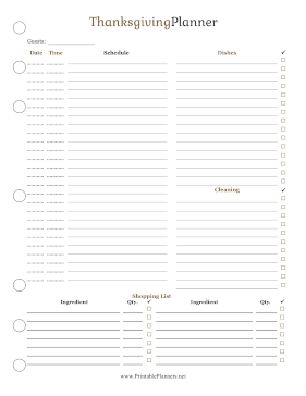 Thanksgiving Planner