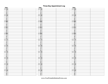 Three-Day Appointment Log