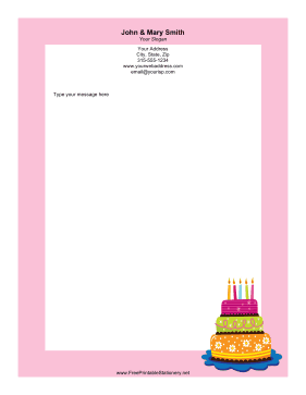 Three-Tier Cake stationery design