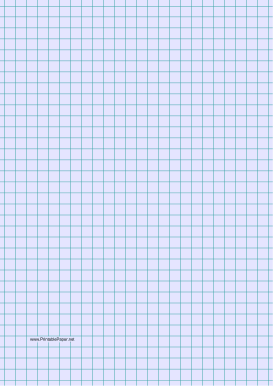 Printable Graph Paper - Light Blue - Three Quarter Inch Grid - A4