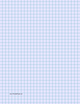 Printable Graph Paper - Light Blue - Three Quarter Inch Grid