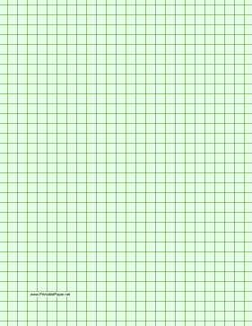 Printable Graph Paper - Light Green - Three Quarter Inch Grid