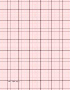 Printable Graph Paper - Light Red - Three Quarter Inch Grid