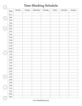 Time-Blocking Schedule