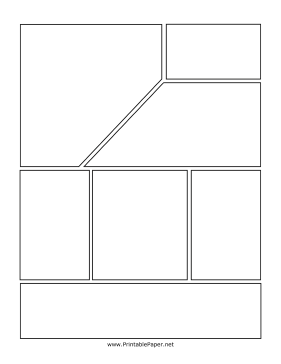 Printable Top Angled Comic Page