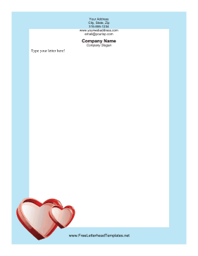 Transparent Hearts Valentines Letterhead