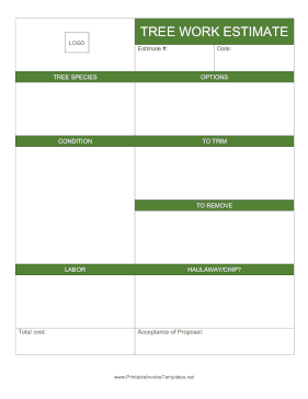 Tree Trimming Estimate Template