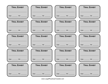 Trial Exhibit Labels