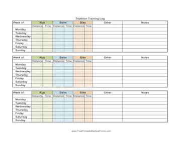 Triathlon Training Log