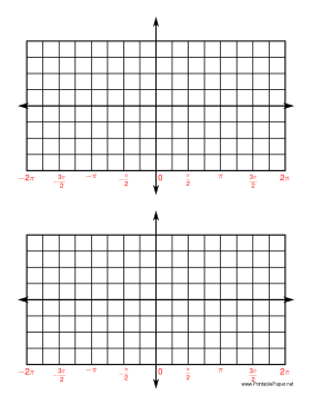 Printable Trigonometry Paper - 4 Quadrants