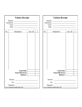 Tuition Receipts