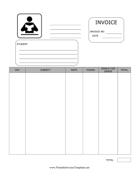 Tutor Invoice Template