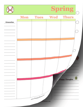 Two Page Spring Planner