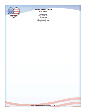 USA Heart stationery design