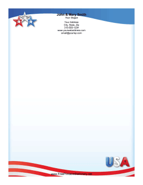 USA Star stationery design