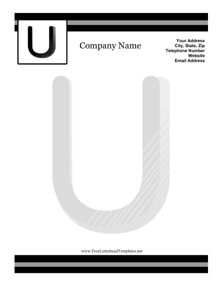 U Monogram Letterhead