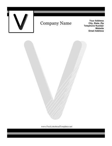 V Monogram Letterhead